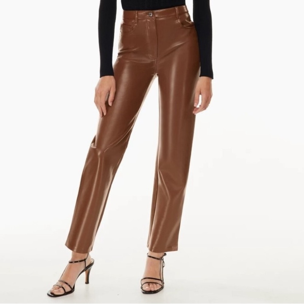 Aritzia Melina Brown Leather Pants